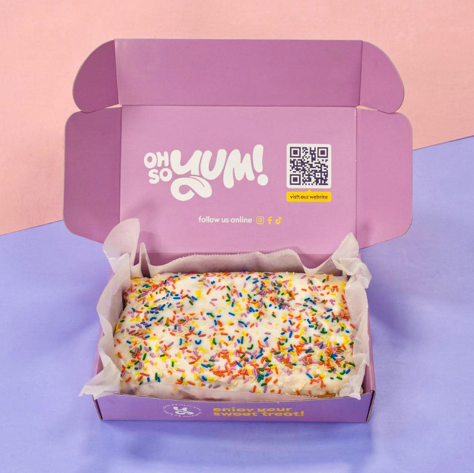 Sprinkle Pudding Traybake